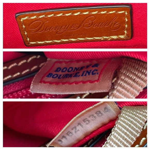 Dooney & Bourke Garnet Red with Leather Brown Crossbody Strap and Logo Patch - Picture 9 of 10